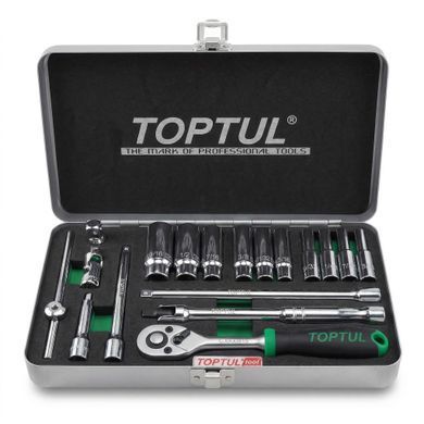 Набор инструмента 1/4" 18ед. дюймового 3/16"-9/16" (длинные головки) TOPTUL GCAD1813