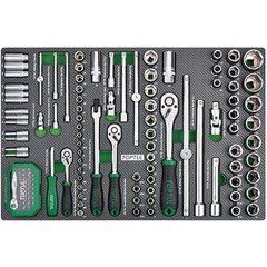 Набор инструмента 1/4", 3/8", 1/2" 126ед (в ложементе, тип D) TOPTUL GEDC611