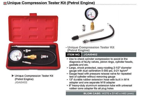Компрессометр бензиновый со сменными наконечниками TOPTUL JGAI0402