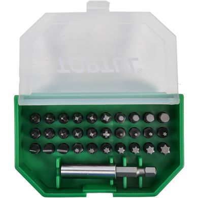 Набір біт 1/4" SL; PH; PZ; TORX; HEX + магнітний тримач 31од. TOPTUL GAAW3101