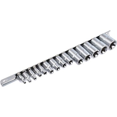 Набір головок TORX 1/4", 3/8", 1/2" E4-E24 14од.(зірка Давида) TOPTUL GAAR1402