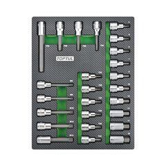 Набор бит впресованных в головку 1/2" 25ед. (в ложементе, тип В) TOPTUL GEB2501