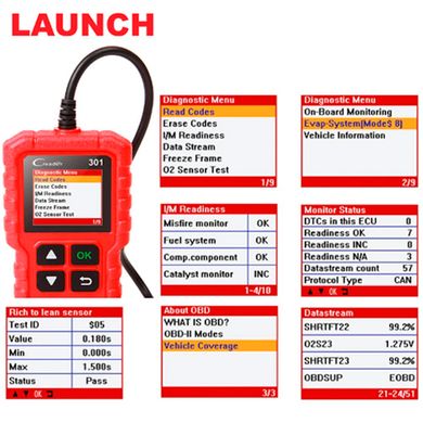 Автосканер OBDII Launch CR301
