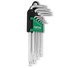 Набор Г-обр. ключей TORX T10-T50 9ед. длинных с отверстием TOPTUL GAAL0919
