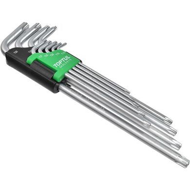 Набор Г-обр. ключей TORX T10-T50 9ед. супердл. с отверстием TOPTUL GAAL0915