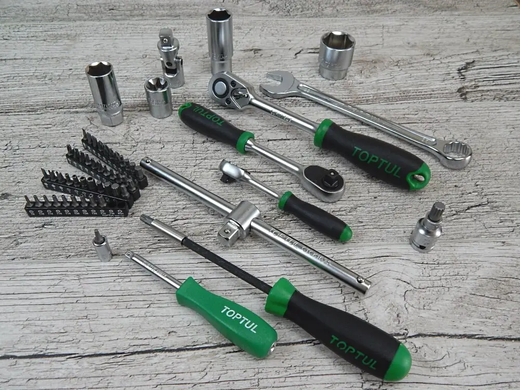 Набір інструментів комбінований 1/4"&3/8"&1/2" 216од. TOPTUL GCAI216R