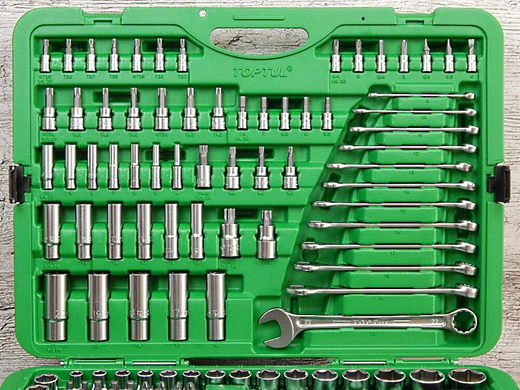 Набір інструментів комбінований 1/4"&3/8"&1/2" 216од. TOPTUL GCAI216R