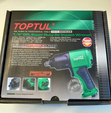 Пневмогайковерт 1/2" 1356N/m 9500об/хв 2,3 кг TOPTUL KAAC1610