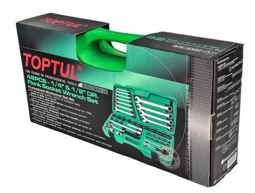 Набор инструмента комбинированный 1/2"&1/4" 42 ед. TOPTUL GAAI4201